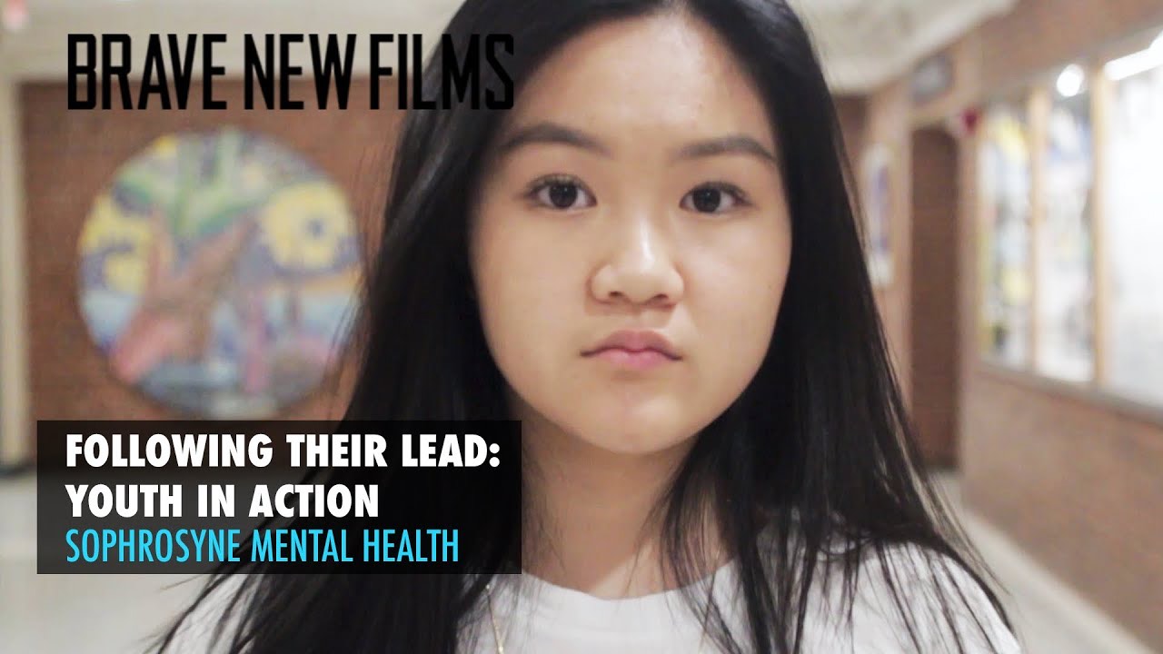 Still from the Brave New Films short about the Sophrosyne mental health rally.